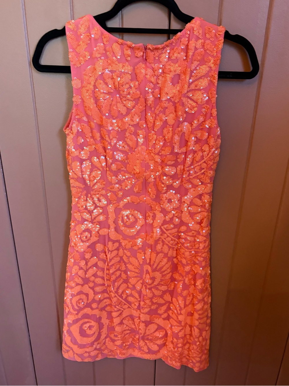 Retro Peach Sequin mini dress - Picture 2 of 2